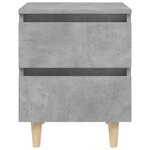 vidaXL Tables de chevet pieds en pin 2 Pièces Gris béton 40x35x50 cm