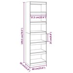 vidaXL Bibliothèque/Séparateur de pièce Noir 60x30x199 5 cm Pin solide