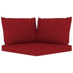 vidaXL Canapé palette de jardin 3 places et coussins bordeaux Pinède