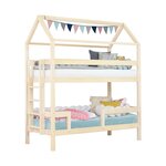 Lit superposé cabane MONTY 242 cm naturel
