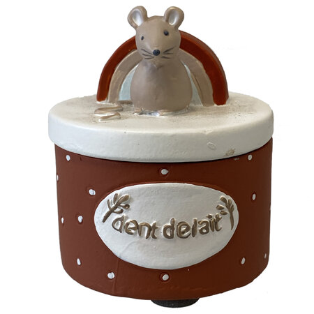 56216 - boite à dents de lait arc en ciel et souris - marron