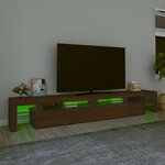 vidaXL Meuble TV avec lumières LED Chêne marron 260x36 5x40 cm
