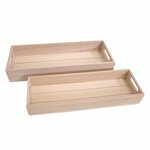 Set 2 Plateaux Rectangle Bois