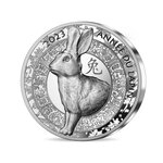 Pièce de monnaie 20 euro france 2023 argent be – année du lapin