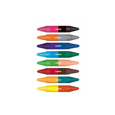 8 crayons cire double cotes