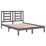 vidaXL Cadre de lit Gris Bois de pin massif 150x200 cm Très grand