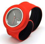 Montre b! Bracelet rouge et cadran noir