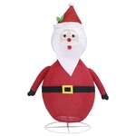 vidaXL Décoration de Noël Figurine Père Noël LED Tissu de luxe 60 cm