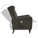 vidaXL Fauteuil de massage inclinable gris foncé velours