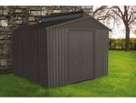 Abri jardin métal "Bois vieilli 9384" - 7 25m² - 285 x 257 x 222 cm - Gris