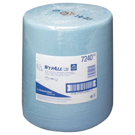 Rouleau d'essuie-tout à dévidage central, L20, 1 pli, 1 000 feuilles, 325 mm, bleu