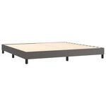 vidaXL Lit à sommier tapissier avec matelas Gris 200x200 cm Similicuir