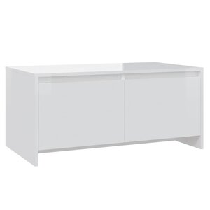 vidaXL Table basse Blanc brillant 90x50x41 5 cm Aggloméré