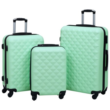 vidaXL Ensemble de valises rigides 3 Pièces Menthe ABS