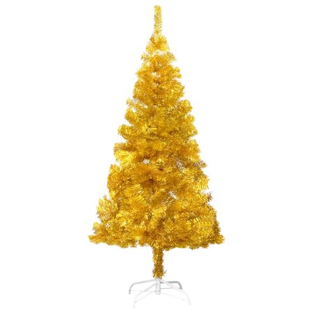 vidaXL Sapin de Noël artificiel avec support Doré 180 cm PET