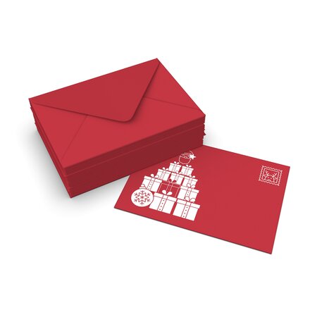 Lot de 50 enveloppes de noël père noël rouge foncé 114x162 mm (c6)
