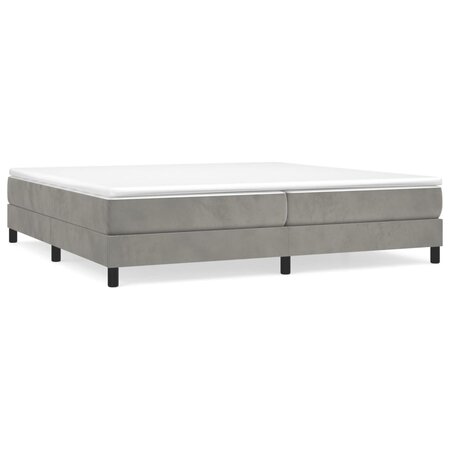 vidaXL Sommier à ressorts de lit Gris clair 200x200 cm Velours