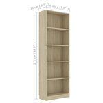 vidaXL Bibliothèque à 5 niveaux Chêne sonoma 60x24x175 cm Aggloméré