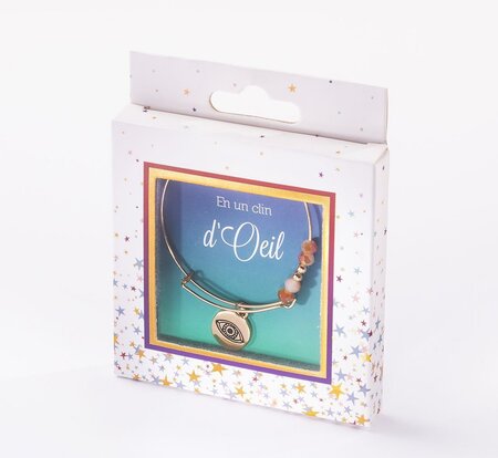Bracelet œil avec perles blanches