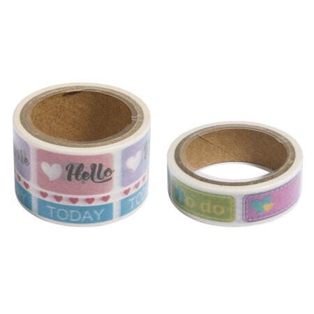 Kit washi tape life planner  15mmx5m + 30mmx5m  boîte 10m