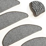 vidaXL Tapis de marches d'escalier 15 Pièces Gris 56x17x3 cm