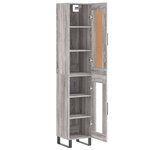 vidaXL Buffet haut Sonoma gris 34 5x34x180 cm Bois d'ingénierie