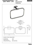 Anneau de serviette rectangulaire 20,5 cm TASI en laiton chromé