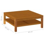 vidaXL Salon de jardin 6 Pièces avec coussin crème Bois d'acacia solide