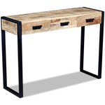 vidaXL Table console avec 3 tiroirs Bois de manguier 110 x 35 x 78 cm