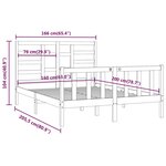 vidaXL Cadre de lit Marron miel Bois de pin massif 160x200 cm