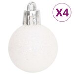 vidaXL Ensemble de boules de Noël 70 Pièces Argenté et blanc
