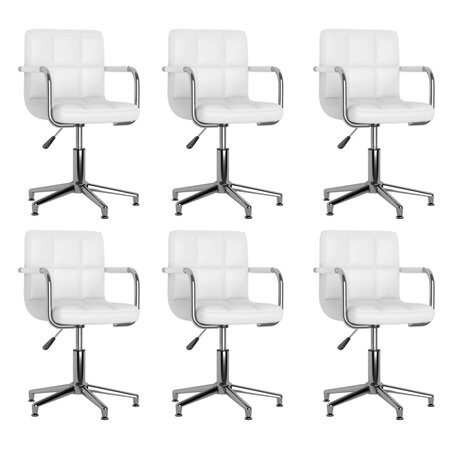 vidaXL Chaises à manger pivotantes lot de 6 blanc similicuir