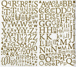 Sticker Alphabet pailleté Doré 300 lettres