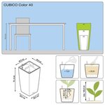LECHUZA Jardinière Cubico Color 40 ALL-IN-ONE Ardoise 13158