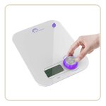 LITTLE BALANCE Balance de cuisine 8347 Kinetic Flower - Sans pile - Rechargeable par son bouton - 5 kg / 1 g - Prune