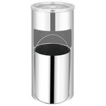 vidaXL Poubelle à cendrier murale Acier inoxydable 26 L