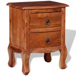 vidaXL Table de chevet avec tiroirs Bois d'acacia massif