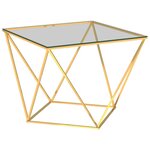 vidaXL Table basse Doré 80x80x45 cm Acier inoxydable