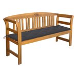 vidaXL Banc de jardin avec coussin 157 cm Bois d'acacia massif