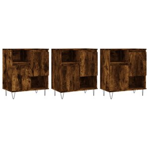 vidaXL Buffets 3 Pièces Chêne fumé Bois d'ingénierie