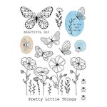 Transfert textile thermocollant A5 - fleurs et papillons