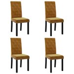 vidaXL Chaises à manger lot de 4 marron velours