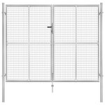 vidaXL Porte de jardin Acier galvanisé 306x250 cm Argenté