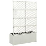 vidaXL Lit surélevé en treillis 3pots 83x30x130cm Résine tressée Blanc
