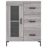 vidaXL Buffet haut Sonoma gris 69 5x34x180 cm Bois d'ingénierie