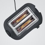 SEVERIN AT9552 Grille-pain, 2 fentes pour 2 tranches : griller, dégeler et réchauffer, support viennoiseries, centrage auto, Noir