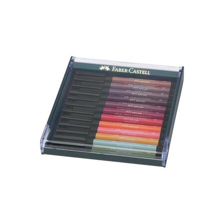 Box Pitt Artist Pen Pointe Pinceau B 12 Couleur Terre FABER-CASTELL