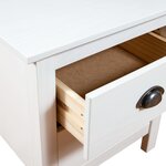 vidaXL Table de chevet Hill Blanc 46x35x49 5 cm Bois de pin solide