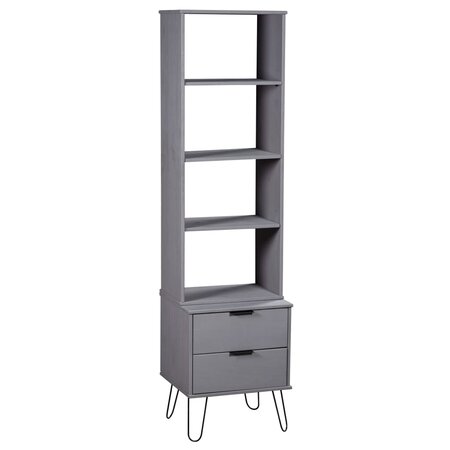 vidaXL Bibliothèque New York Gris Bois de pin massif