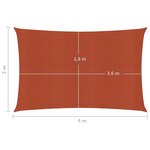 vidaXL Voile d'ombrage 160 g/m² Terre cuite 2x4 m PEHD